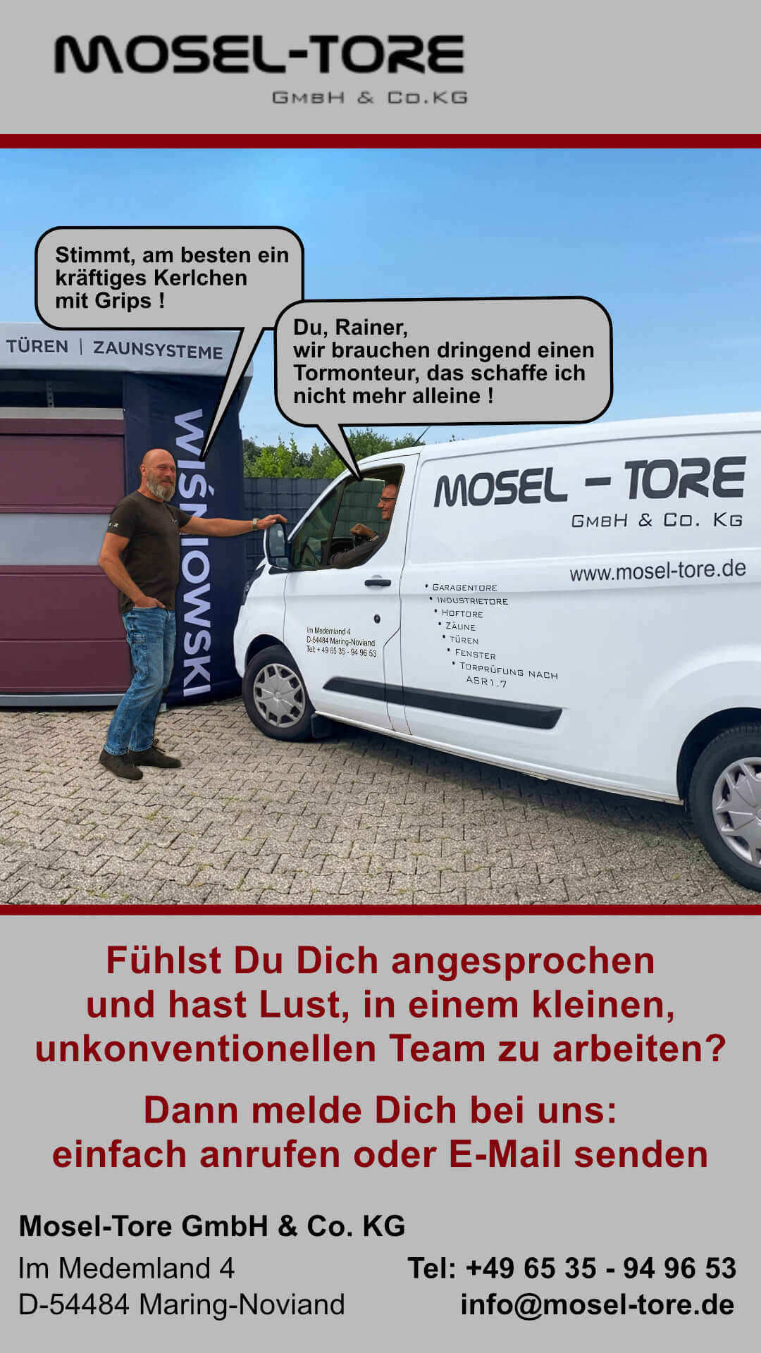Mosel-Tore GmbH sucht Tormonteur – Stellenausschreibung